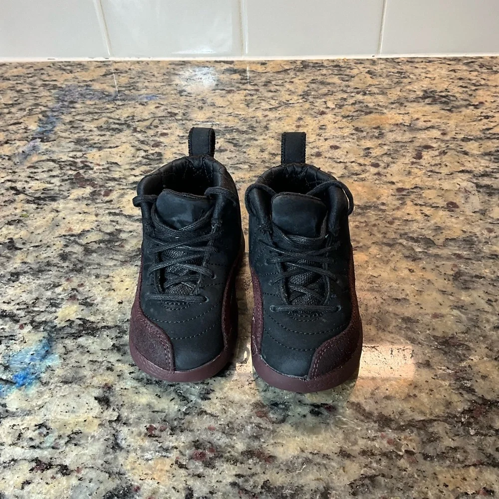 Air Jordan 12 Retro A Ma Maniere (TD) Size 5c  Black Burgundy - Picture 3 of 5